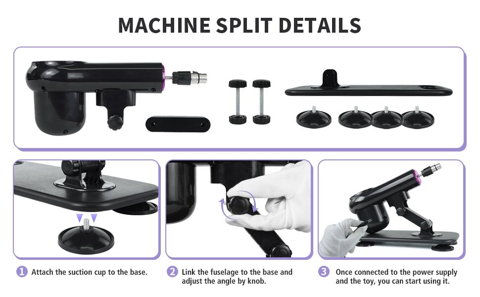 Remote Sex Machine Automatic Thrusting Dildo Machine for Men and Women with 3XLR Attachments