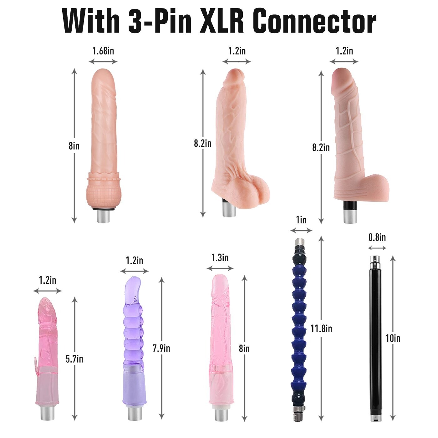 Xintimate Deep Thrusting Sex Machine with 2 Extension Rods & 6 Dildos