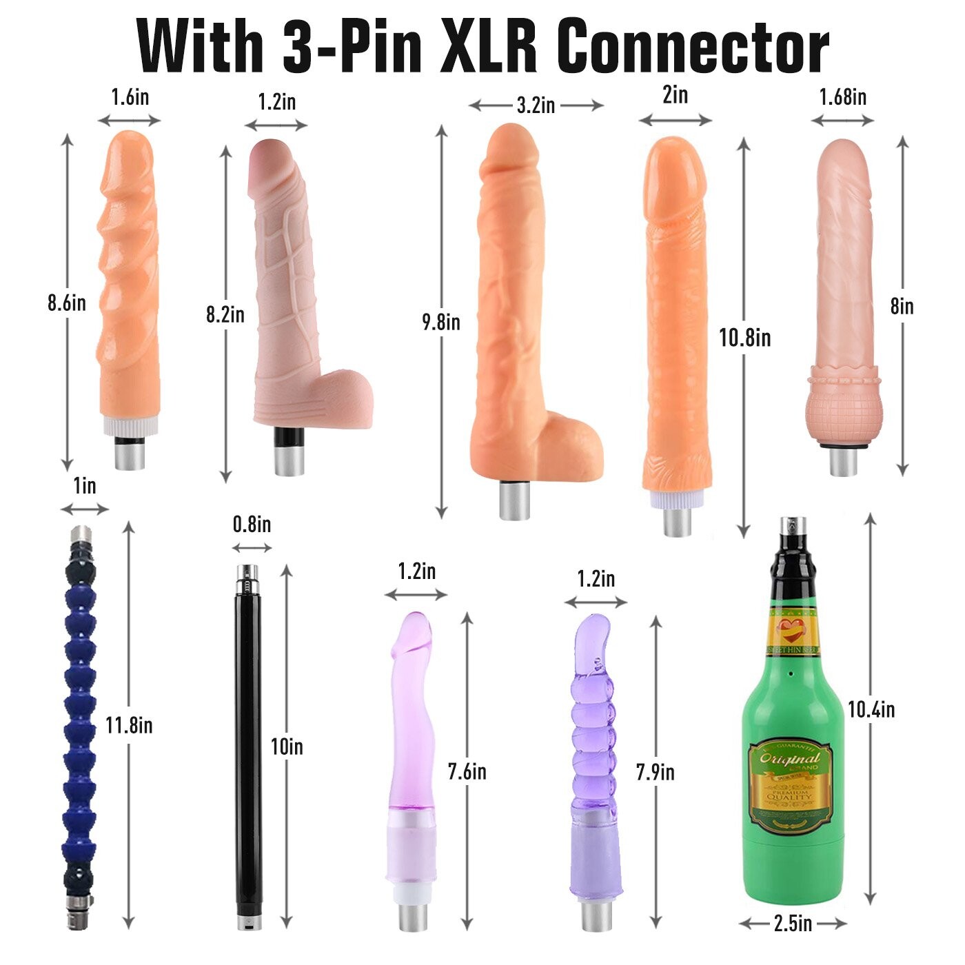 Xintimate Deep Thrusting Sex Machine with Masturbator Cup & 2 Extenders for couples