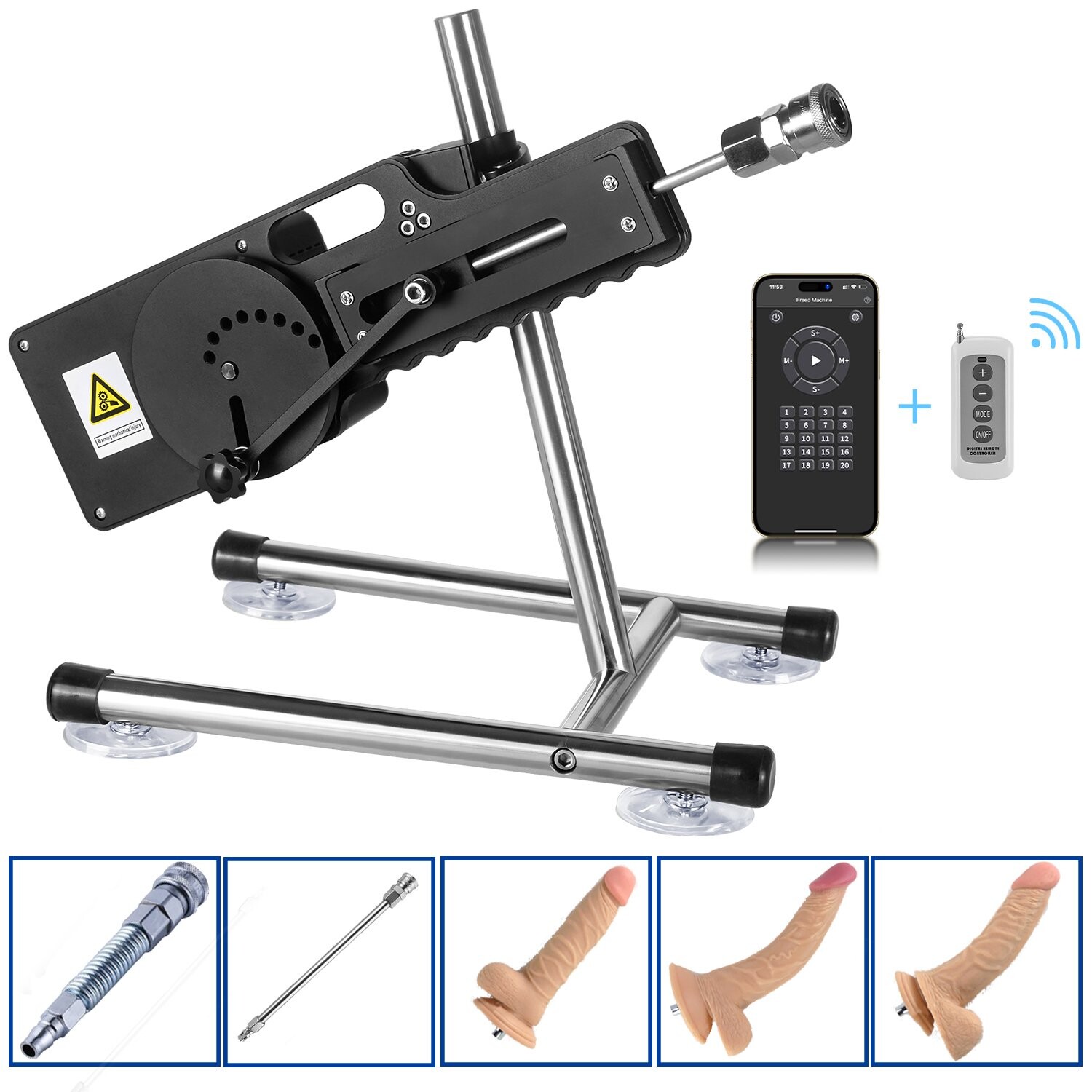 Xintimate Deep Thrusting Sex Machine with Masturbator Cup & 2 Extenders for couples