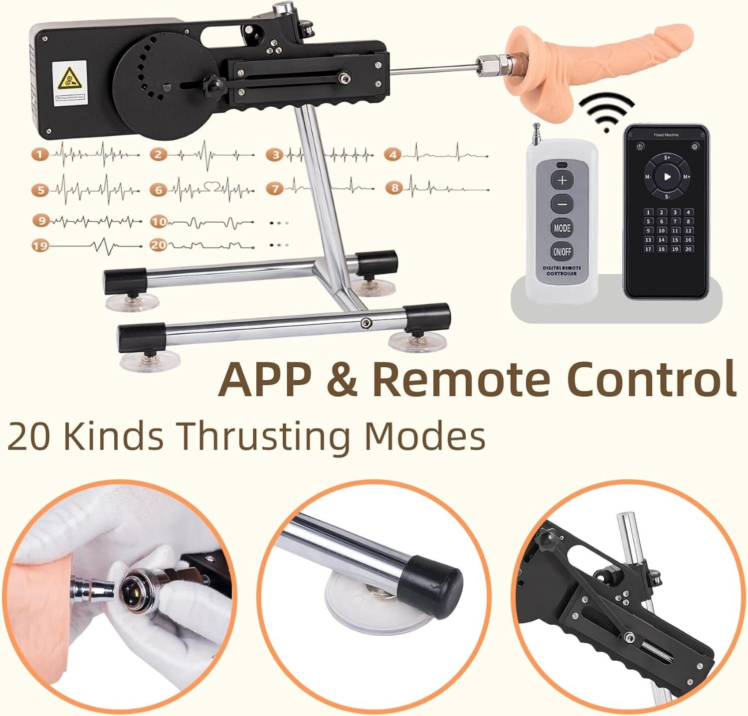 Xintimate Deep Thrusting Sex Machine with Masturbator Cup & 2 Extenders for couples