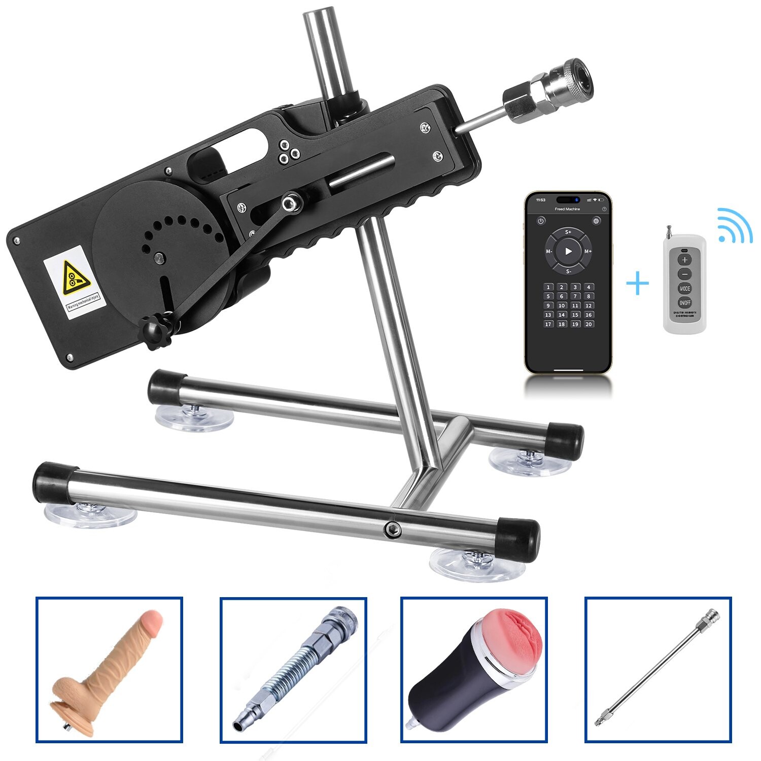 Xintimate Deep Thrusting Sex Machine with Masturbator Cup & 2 Extenders for couples