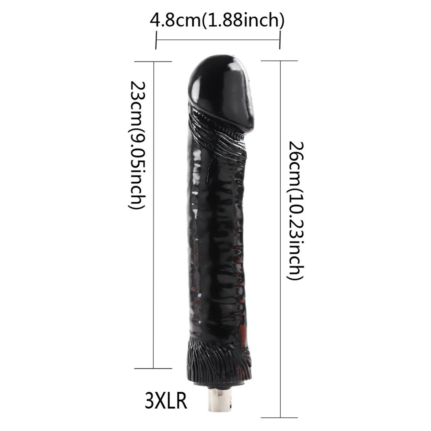 10,23 Zoll Fleischfarbener großer, dicker Dildo 3-Pin-XLR-Aufsatz für Sexmaschinen