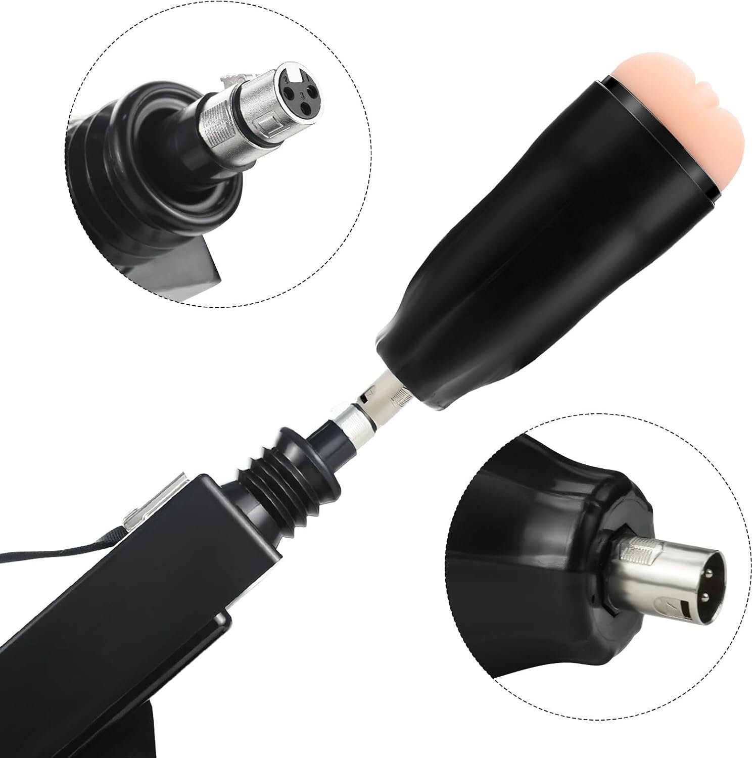 Realistischer Herren-Masturbator-Beutel-Aufsatz für 3-Pin-XLR-Sexmaschinen – Sexspielzeug für Männer