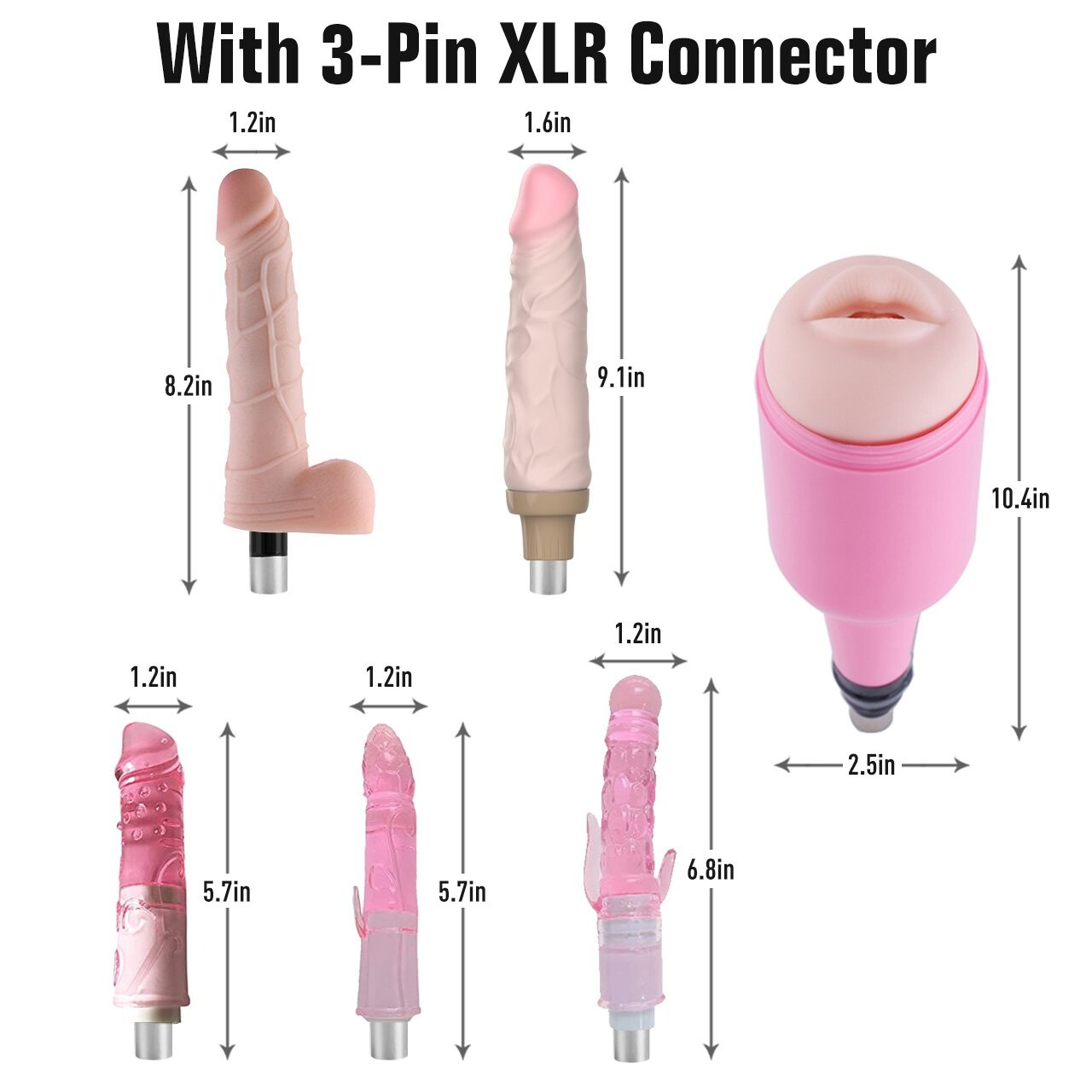 Xintimate Wireless Remote Fuck Machine with 3 Anal Toys & Oral Masturbation Cup for couples
