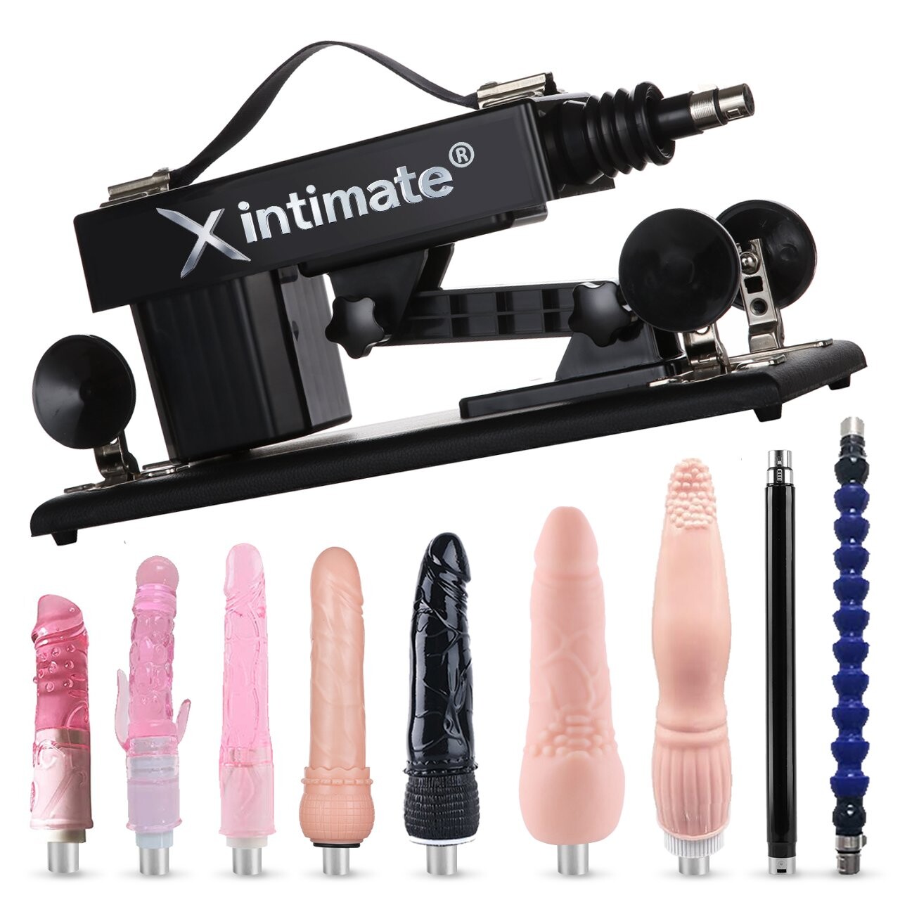 Xintimate Anal Sex Machine with 2 Extension Rods & 7 Assorted Dildos
