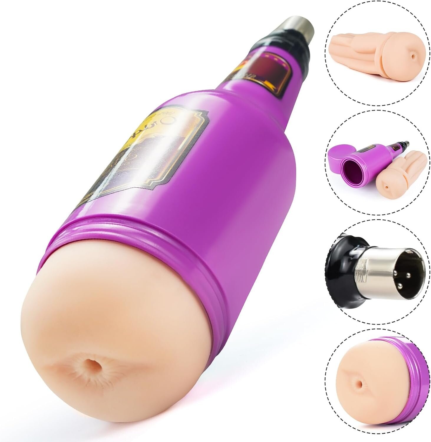 Masturbador Masculino Anal em Formato de Caneca de Cerveja – Acessório 3-Pin XLR para Máquinas Sexuais