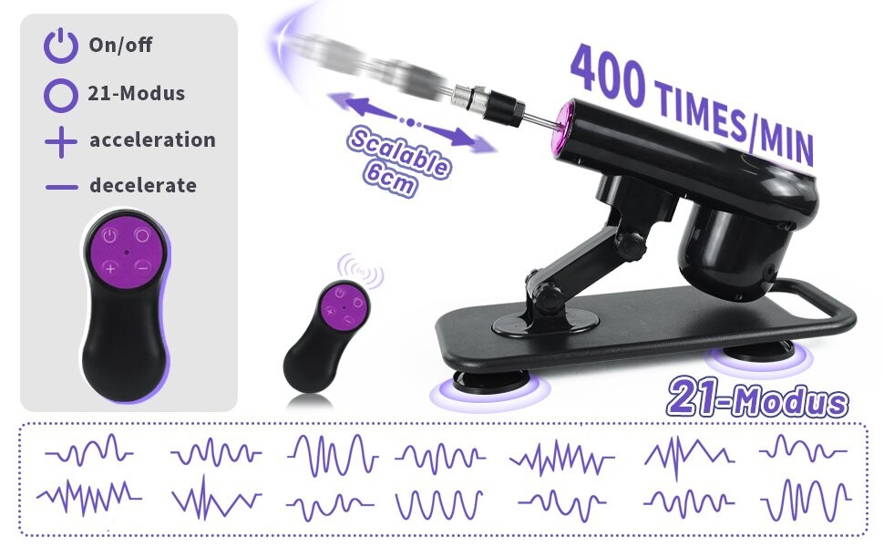 Remote Sex Machine Automatic Thrusting Dildo Machine for Men and Women with 3XLR Attachments