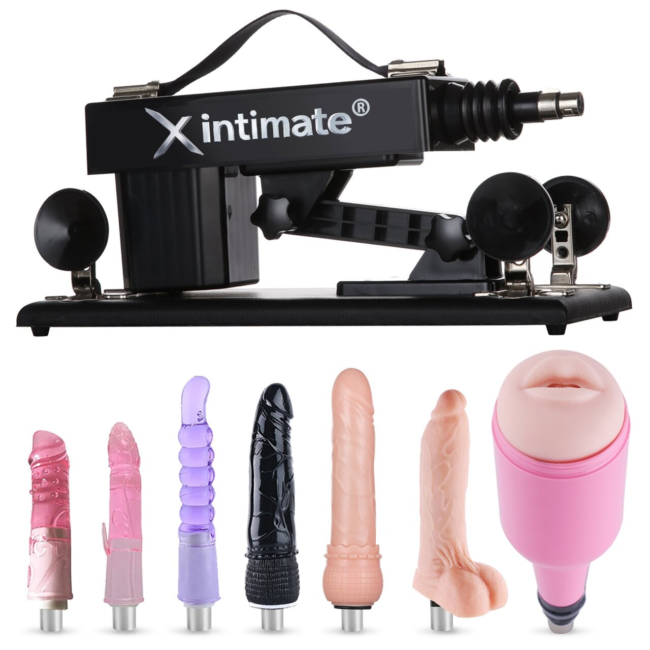Xintimate Automatic Sex Machine with Oral Blowjob Cup & 6 Assorted Toys for couples