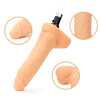 Dildo Realista Cor de Pele de 8,66" com Testículos e Encaixe XLR de 3 Pinos