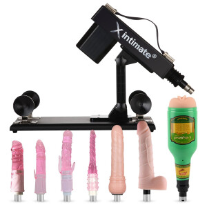 Xintimate Anal Sex Machine with Male Masturbator Cup & 6 Realistic Toys for couples