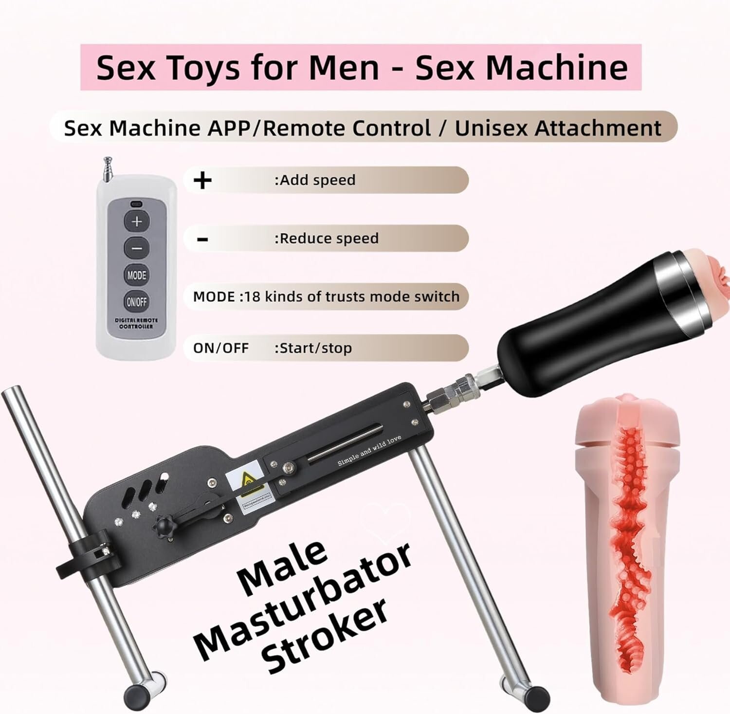 Xintimate Deep Thrusting Sex Machine with Masturbator Cup & 2 Extenders for couples