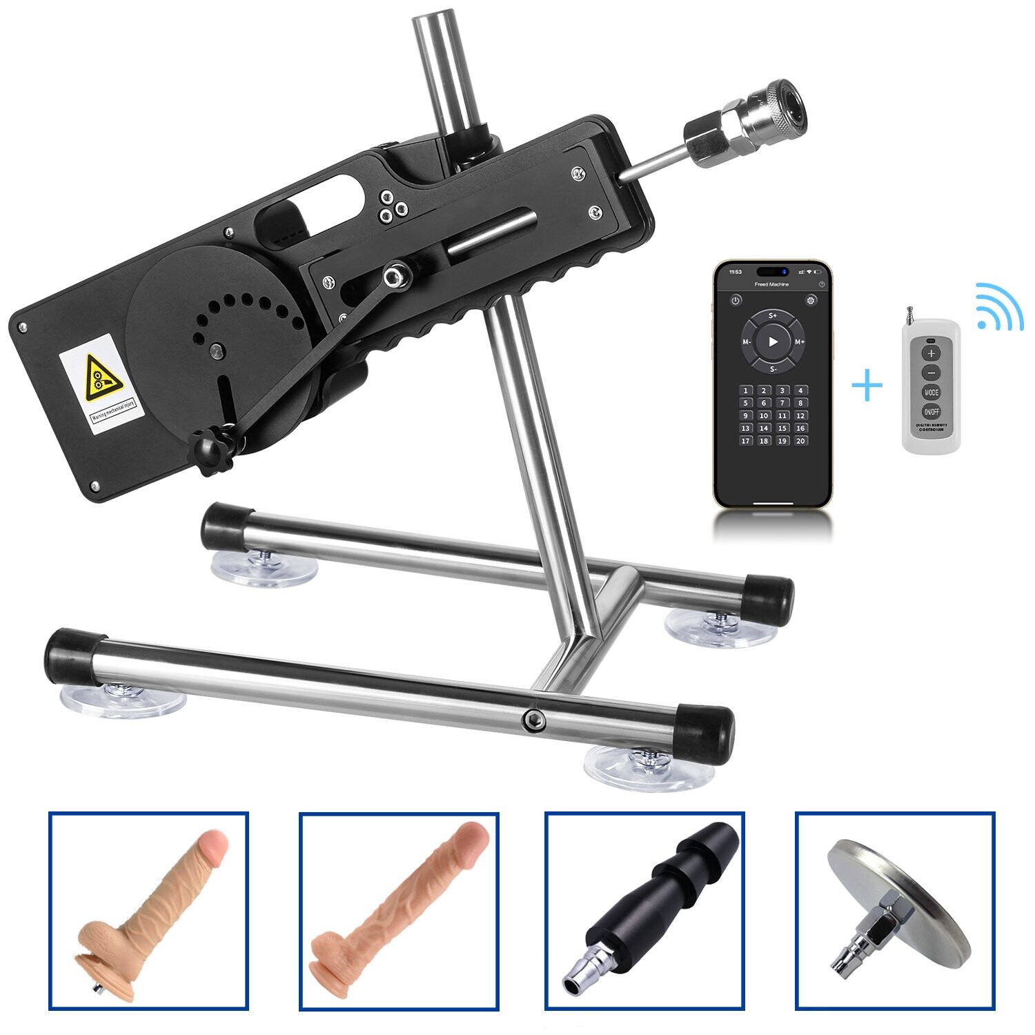 Xintimate Deep Thrusting Sex Machine with Masturbator Cup & 2 Extenders for couples