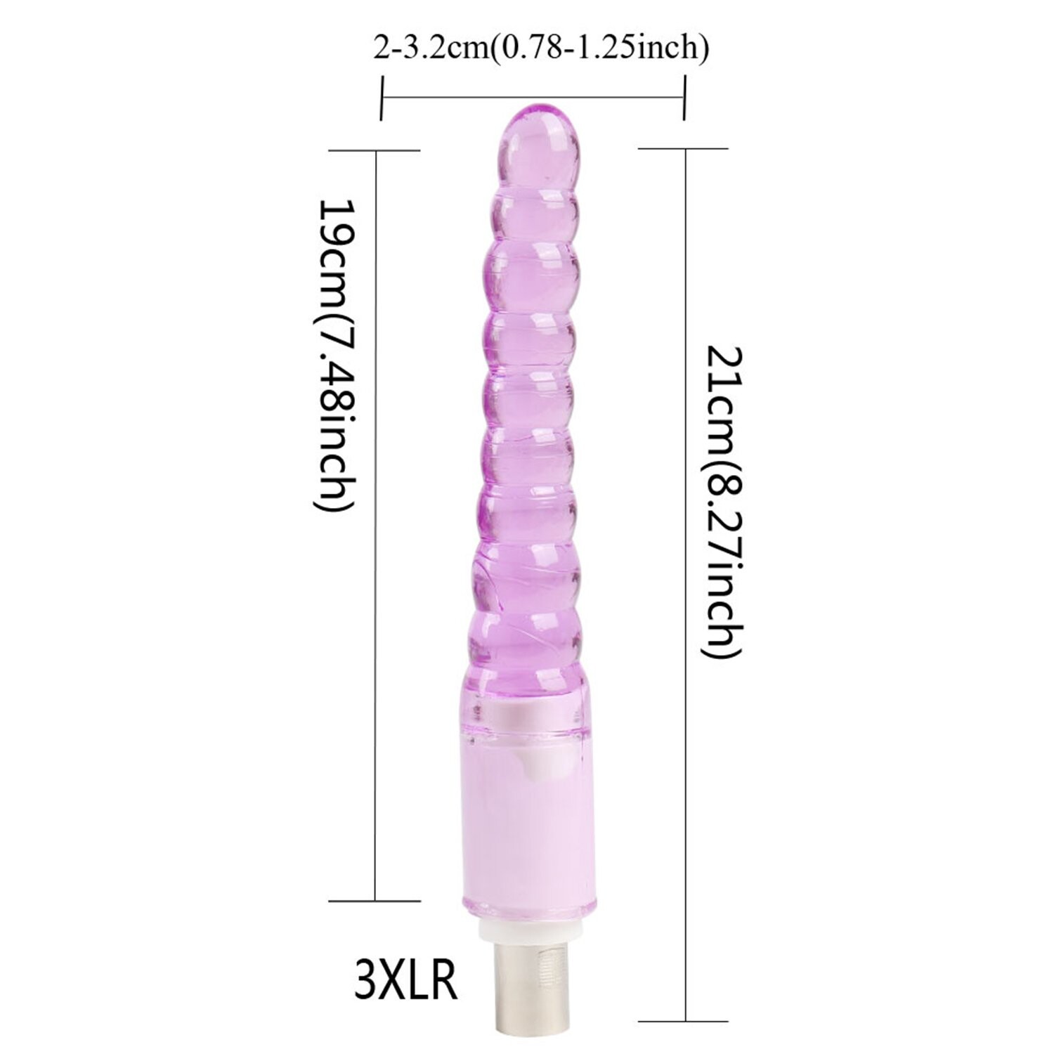 Xintimate 8.27インチ ビーズ状アナルディルドアタッチメント 3ピンXLR付き セックスマシン用
