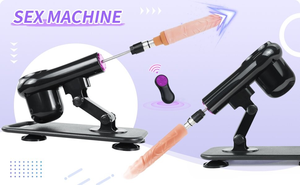 Remote Sex Machine Automatic Thrusting Dildo Machine for Men and Women with 3XLR Attachments