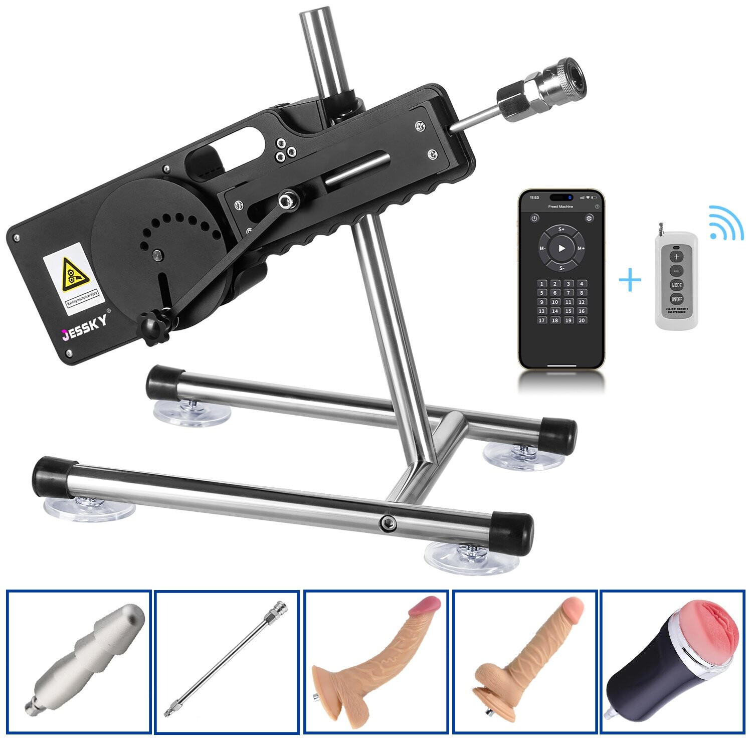 Xintimate Deep Thrusting Sex Machine with Masturbator Cup & 2 Extenders for couples