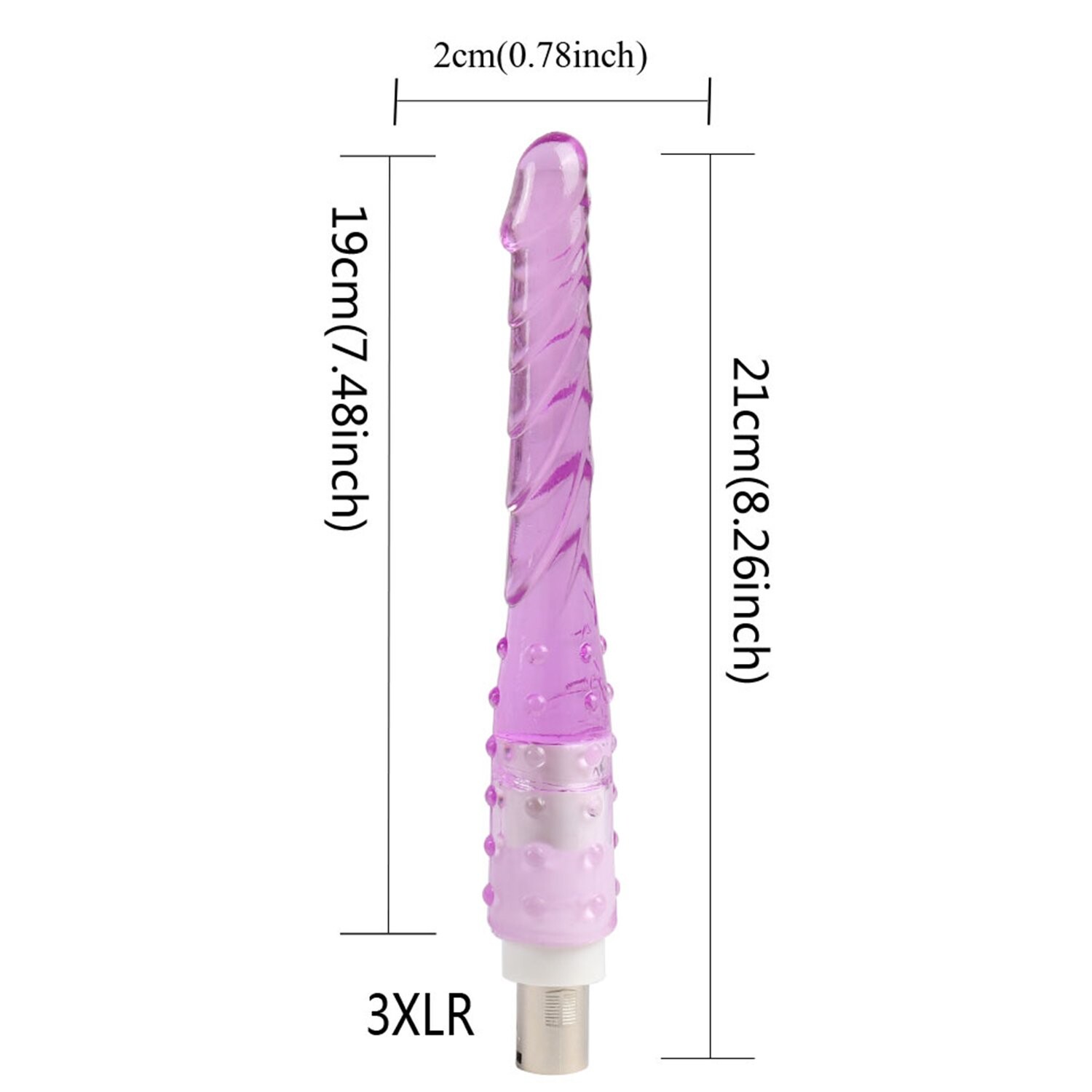 Xintimate 8,27-Zoll-Perlen-Analdildo-Aufsatz mit 3-Pin-XLR für Sexmaschinen