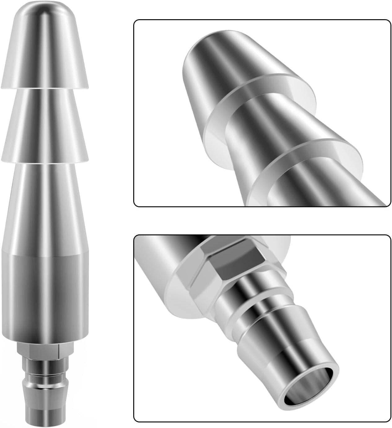 Xintimate Vac-U-Lock-Adapter mit Quick-Air-Connector für Sexmaschinen, Silber