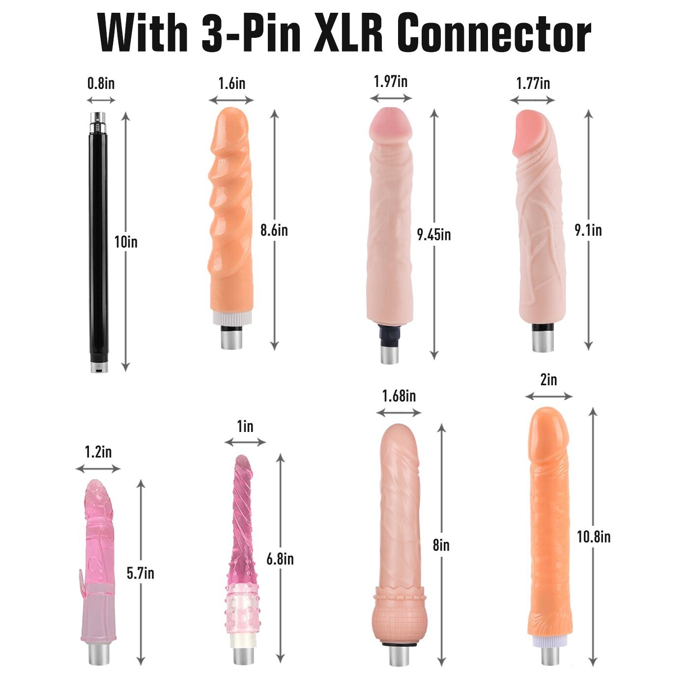 Xintimate Ultimate Thrusting Sex Machine with 2 Extenders & 7 Realistic Toys
