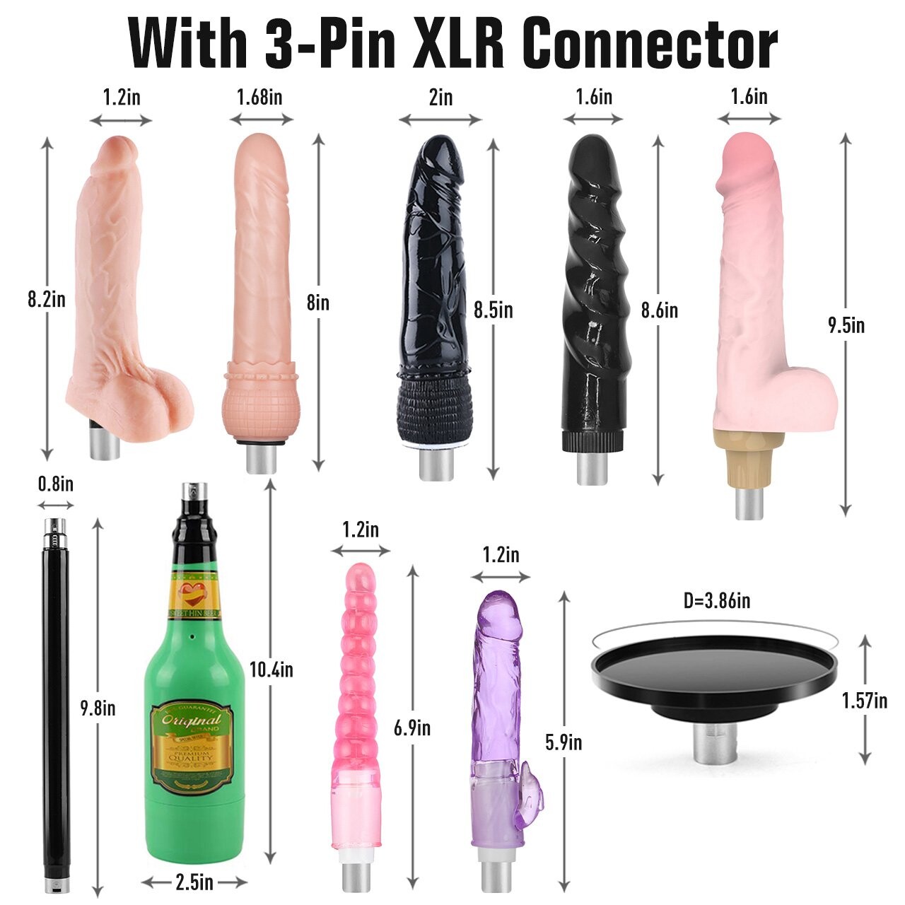 Xintimate Deep Thrusting Sex Machine with Masturbator Cup & 2 Extenders for couples