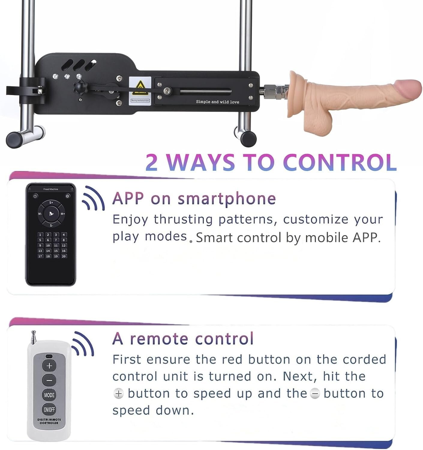 Xintimate Deep Thrusting Sex Machine with Masturbator Cup & 2 Extenders for couples