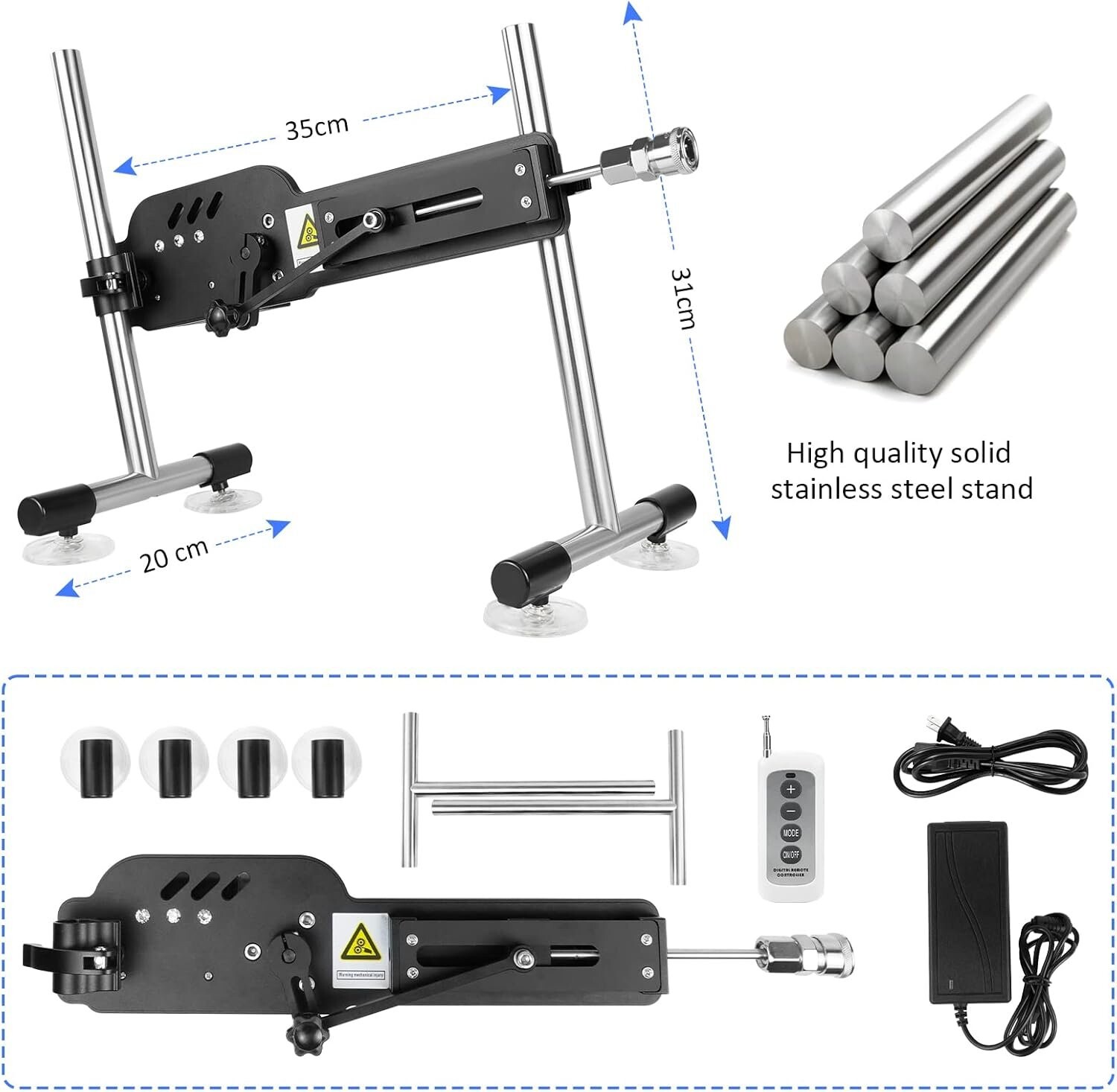 Xintimate Deep Thrusting Sex Machine with Masturbator Cup & 2 Extenders for couples