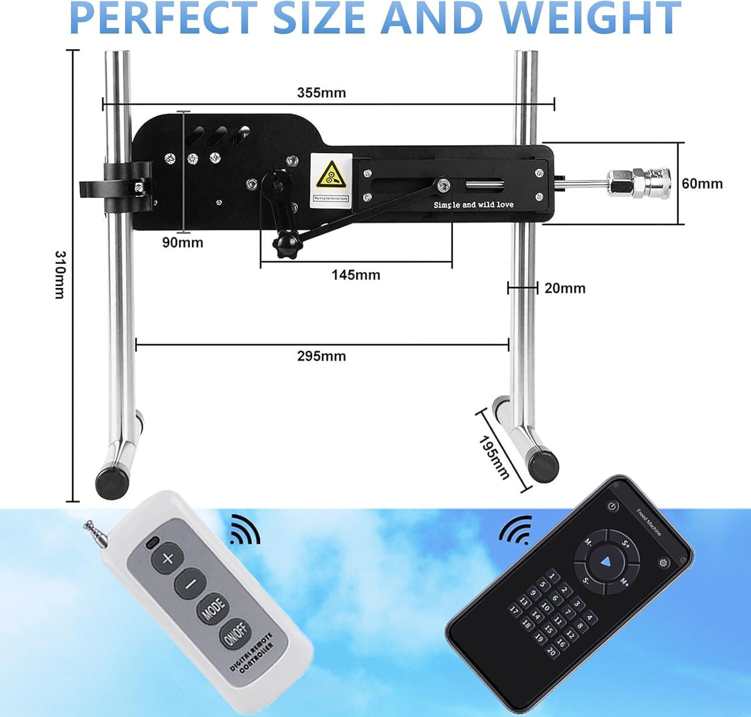 Xintimate Deep Thrusting Sex Machine with Masturbator Cup & 2 Extenders for couples