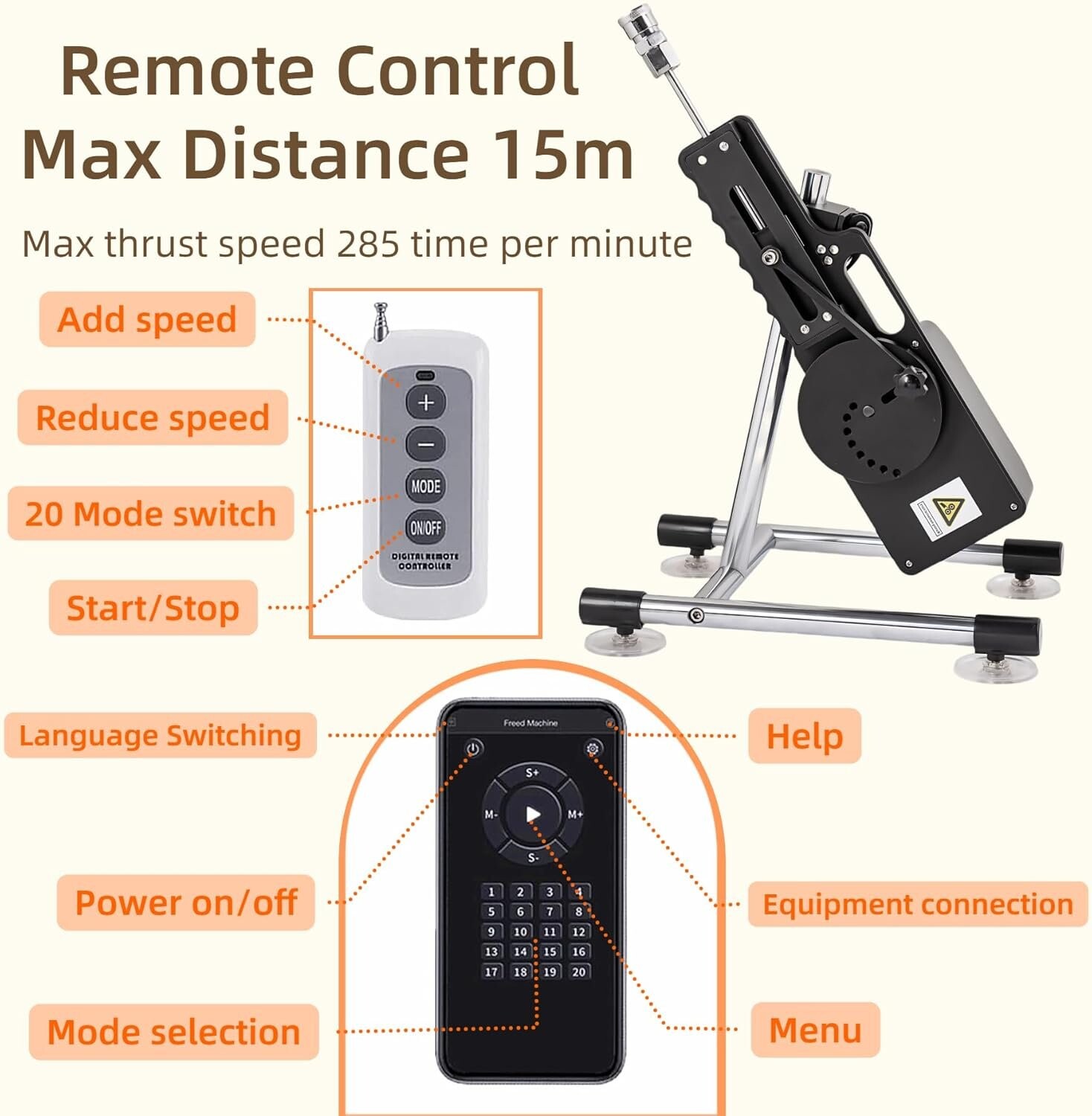 Xintimate Deep Thrusting Sex Machine with Masturbator Cup & 2 Extenders for couples