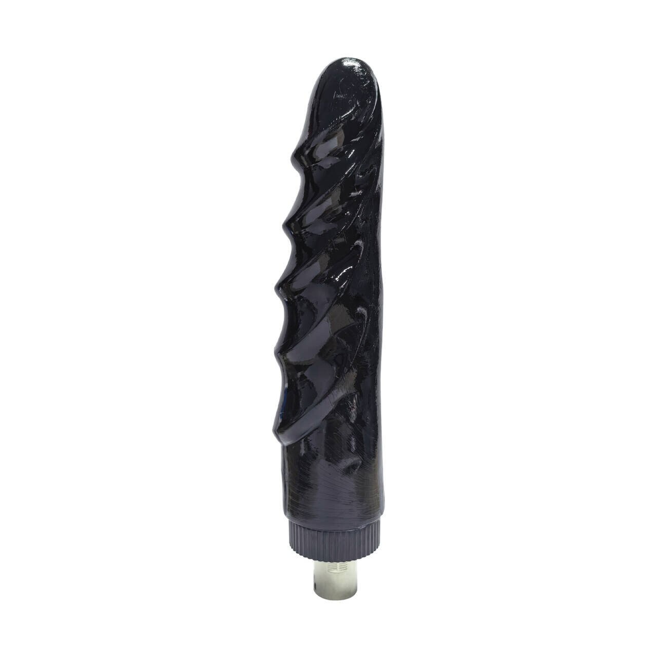 Dildo nero con texture a spirale 8,66