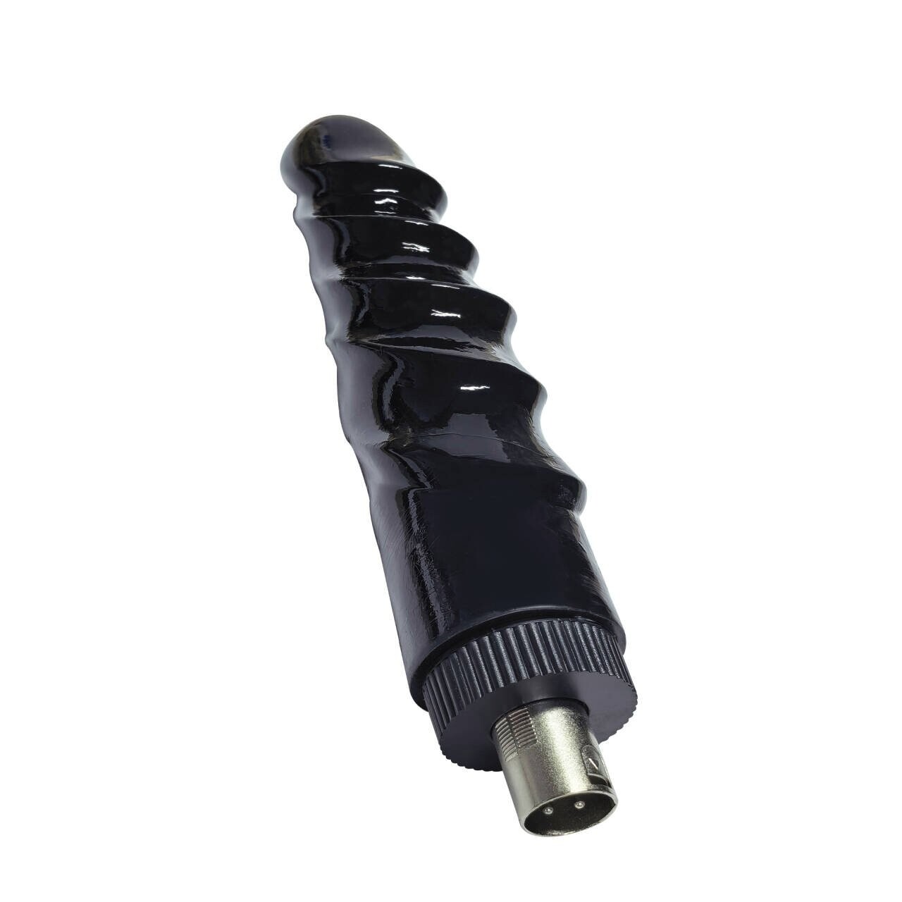Dildo nero con texture a spirale 8,66