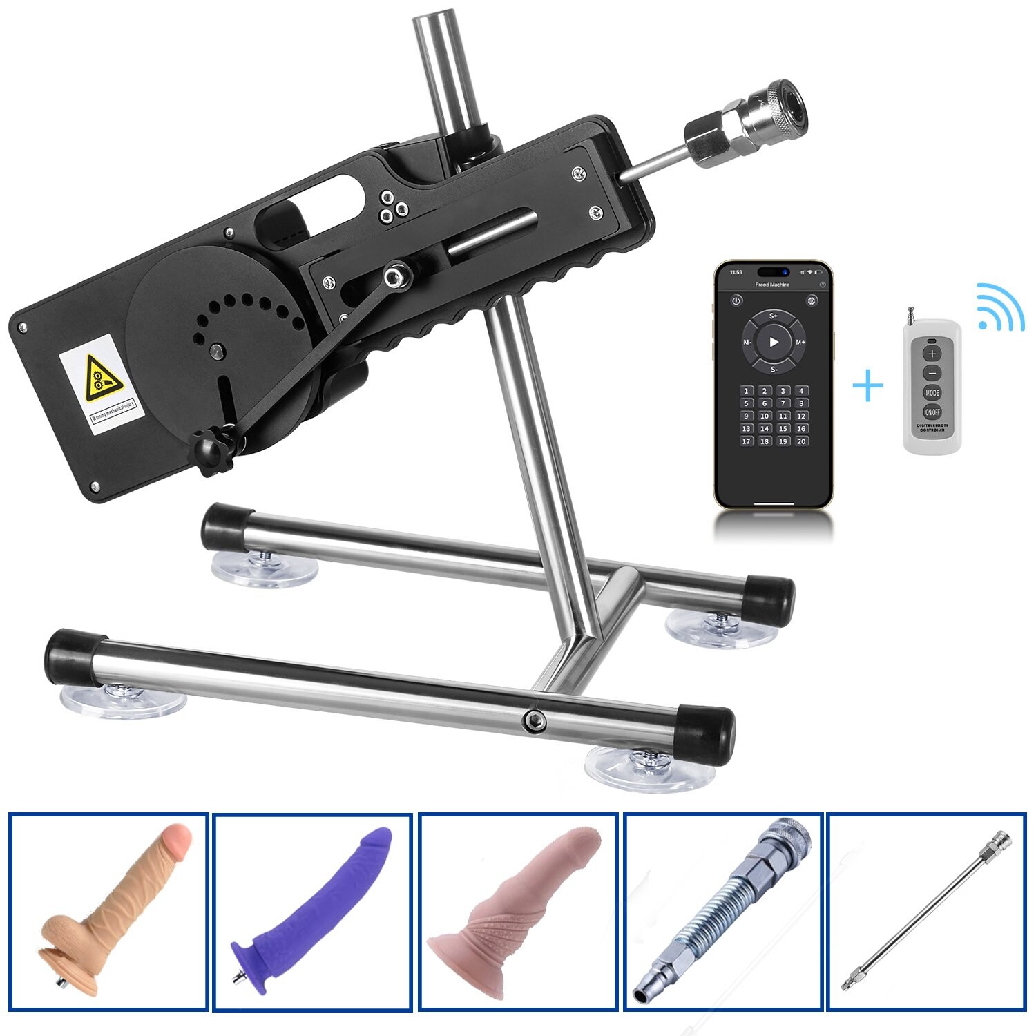 Xintimate Deep Thrusting Sex Machine with Masturbator Cup & 2 Extenders for couples