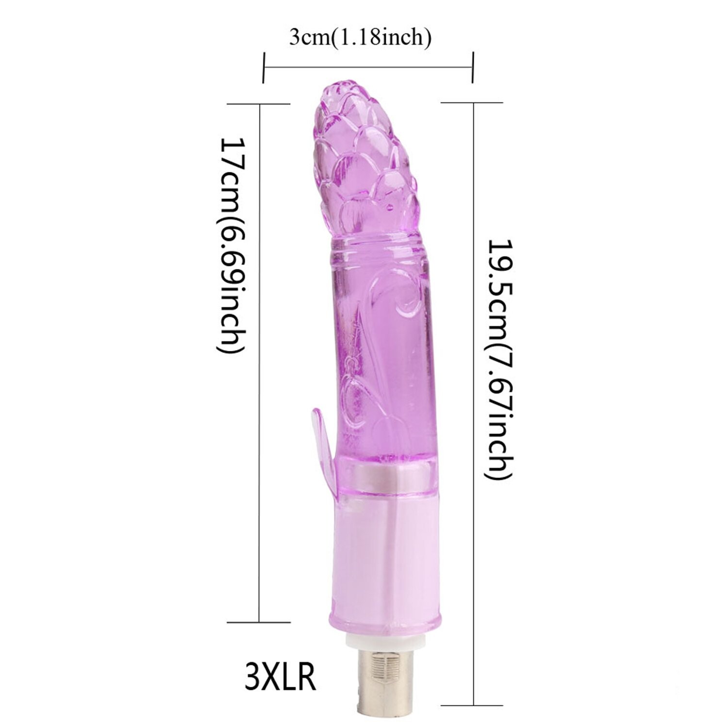Xintimate Accessorio Dildo Cristallo Testurizzato da 7,68