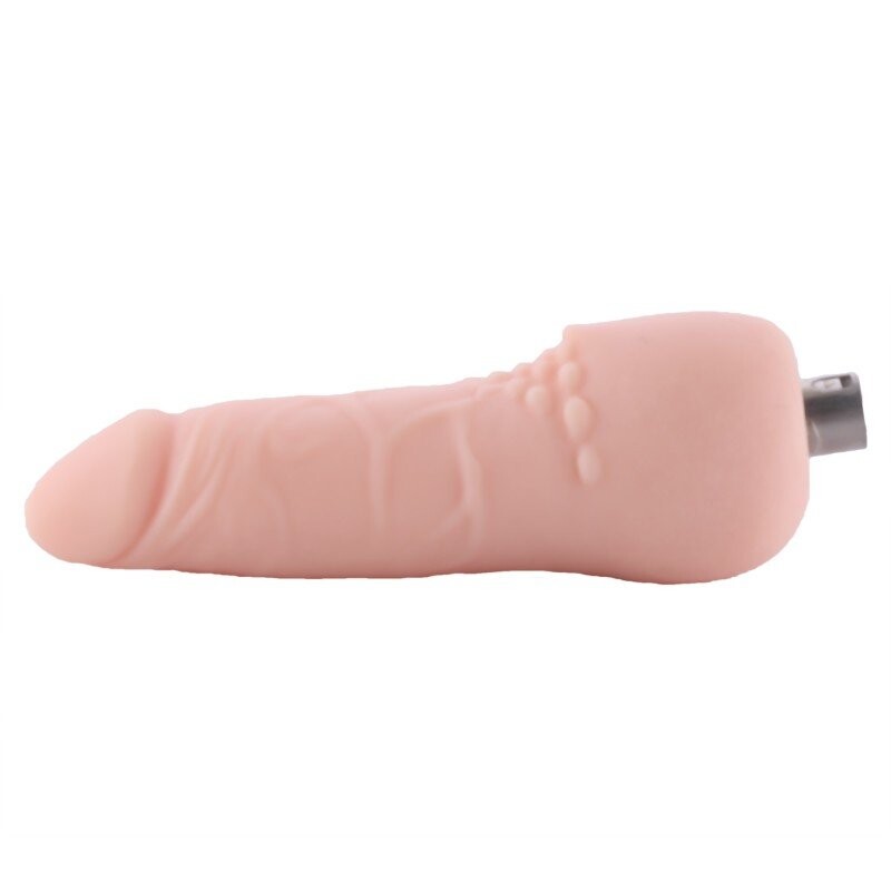7,87 inch Vleeskleurige Dikke Flexibele Dildo 3-Pin XLR Opzetstuk voor Seksmachines