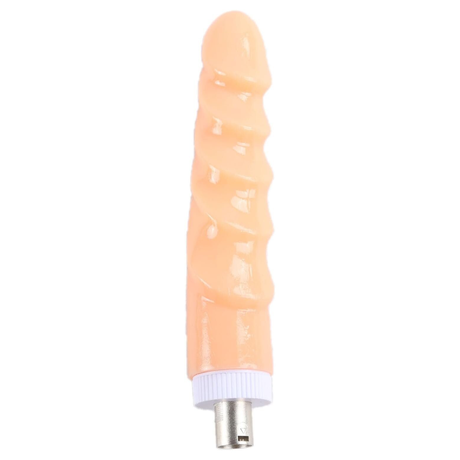 8,66 inch Vleeskleurige spiraalvormig getextureerde dildo 3-pins XLR-opzetstuk voor seksmachines
