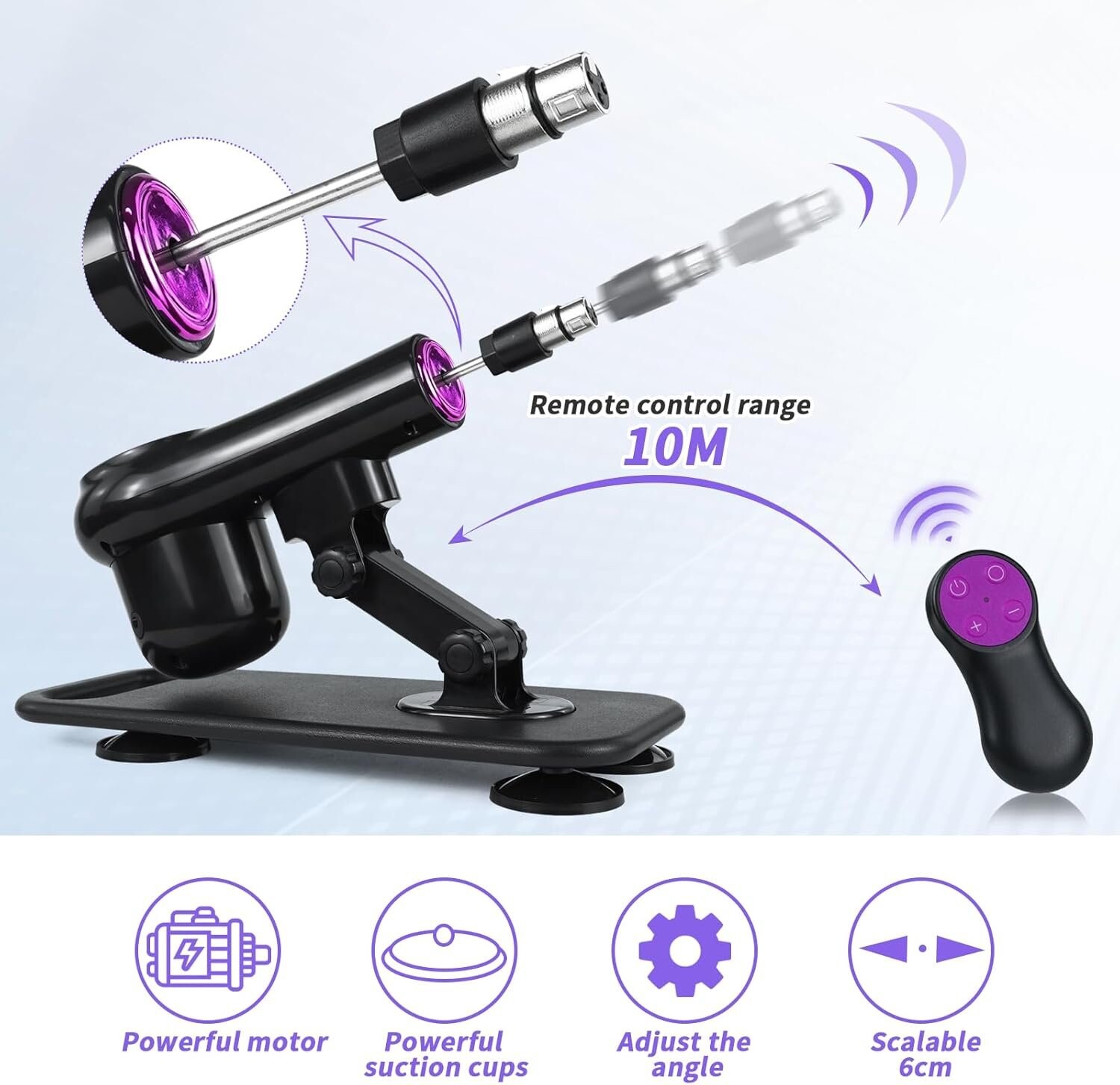 Remote Sex Machine Automatic Thrusting Dildo Machine for Men and Women with 3XLR Attachments