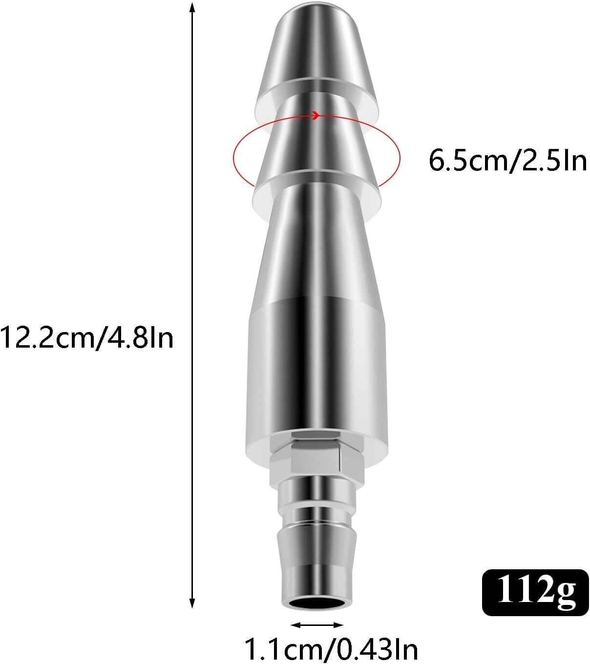 Xintimate Vac-U-Lock-adapter met Quick Air Connector voor seksmachines Zilver