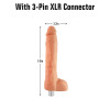 9,65" Vleeskleurige realistische dildo met testikels 3-pins XLR-opzetstuk
